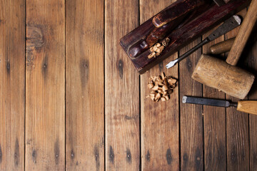 A set of old carpenter tools
