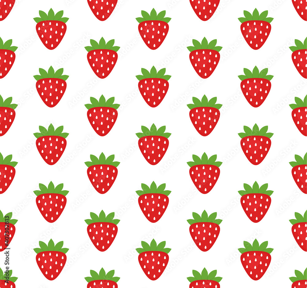 Poster vector seamless pattern in strawberries on a white background