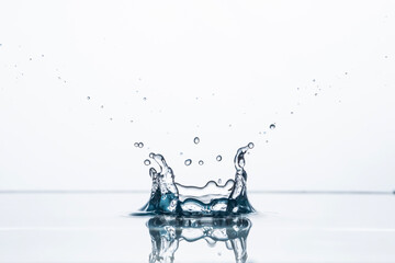 Freeze water liquid drop splash on pure background