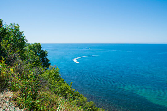 view from mount Hedgehog to boats on the sea