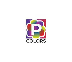 P Colors Company Business Logo Design Concept