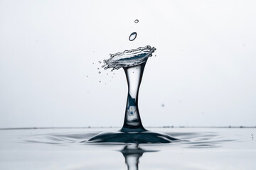 Freeze water liquid drop splash on pure background