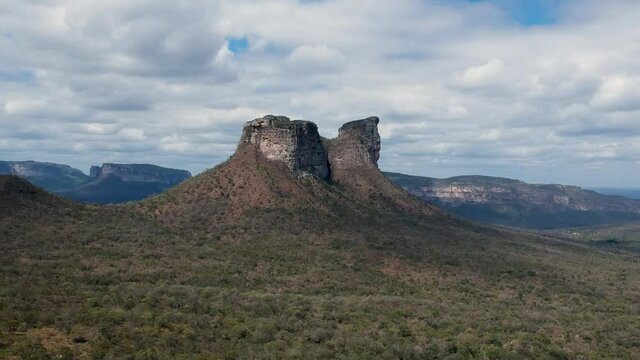 Aerial view of mountains, pai in&aacute;cio and camelo, chapada diamantina, bahia, brazil