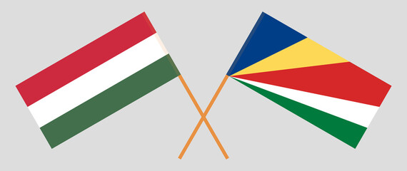 Crossed flags of Hungary and Seychelles