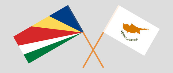 Crossed flags of Seychelles and Cyprus