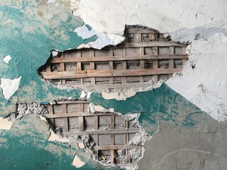 destructed old wall