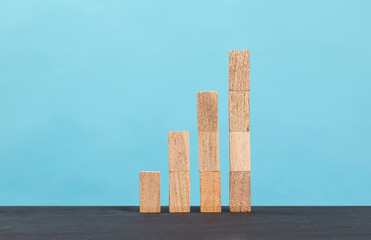 Wooden block stacking as step stair