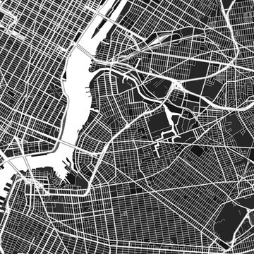 NewYorkCity, UnitedStates dark vector art map