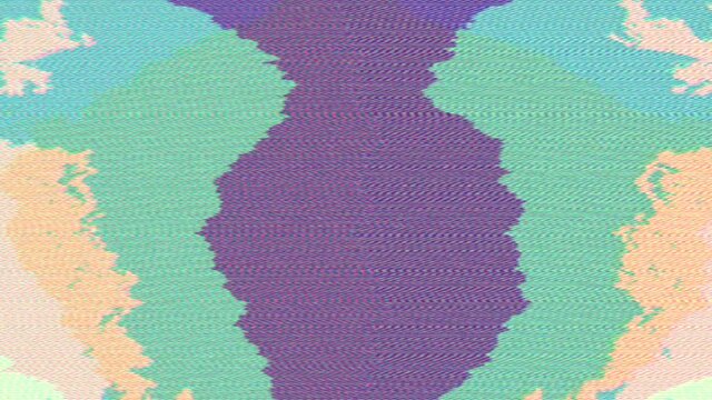 Transforming vintage futuristic psychedelic glittering background. 