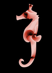 Obraz premium design for decoration with abstract pieces forming a seahorse