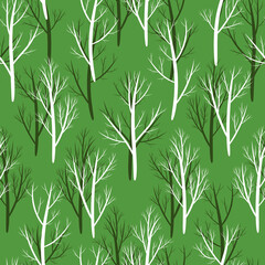 Seamless pattern Trees without leaves. Vector stock illustration eps10.