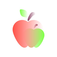 Vector apple in gradient style. Digital art
