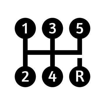 Gear shifter icon. Manual Car transmission isolated on white background. Vector illustration.