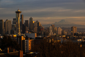 Cityscape view of the city of Seattle in Washington State