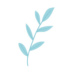 blue branch with leaves, colorful design