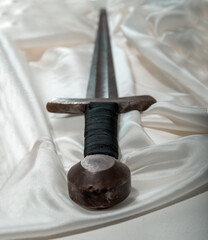 country sword on cloth