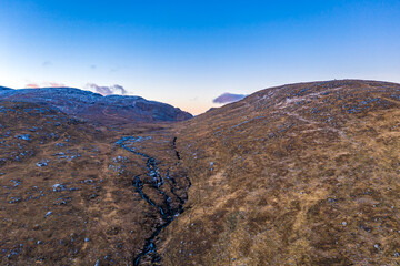 Aerial view of the Glenveagh National Park in County Donegal, Ireland