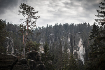 Strange stone formations called Rock City, Adršpach, Czech Republic