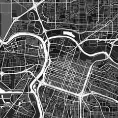 Sacramento, UnitedStates dark vector art map