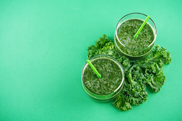 Kale banana smoothie in a glass