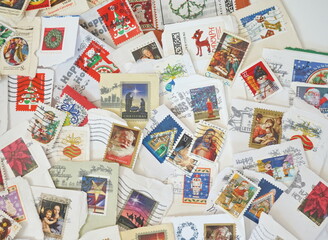 Fototapeta na wymiar USA Christmas Stamps