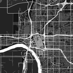 Tulsa, UnitedStates dark vector art map