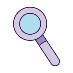 magnifying glass icon, flat style