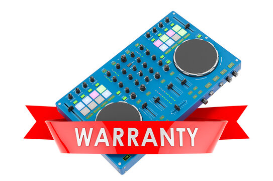 DJ console warranty concept. 3D rendering
