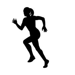 Fototapeta na wymiar Silhouette of a woman jogging