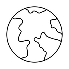 earth planet icon, line style
