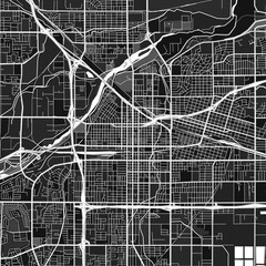 Bakersfield, UnitedStates dark vector art map