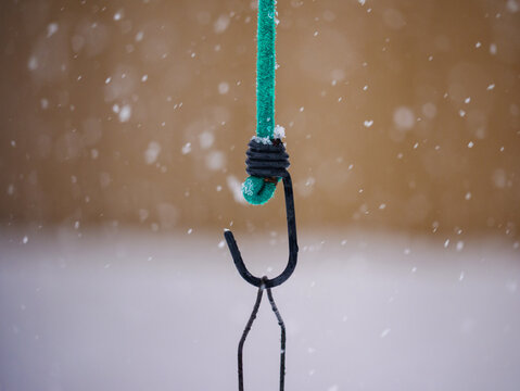 Elastic Cord Hook In Snowstorm