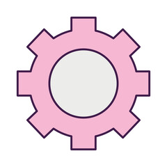 gear wheel icon, flat style