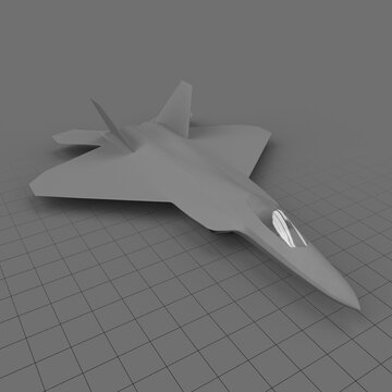 Stylized stealth fighter jet