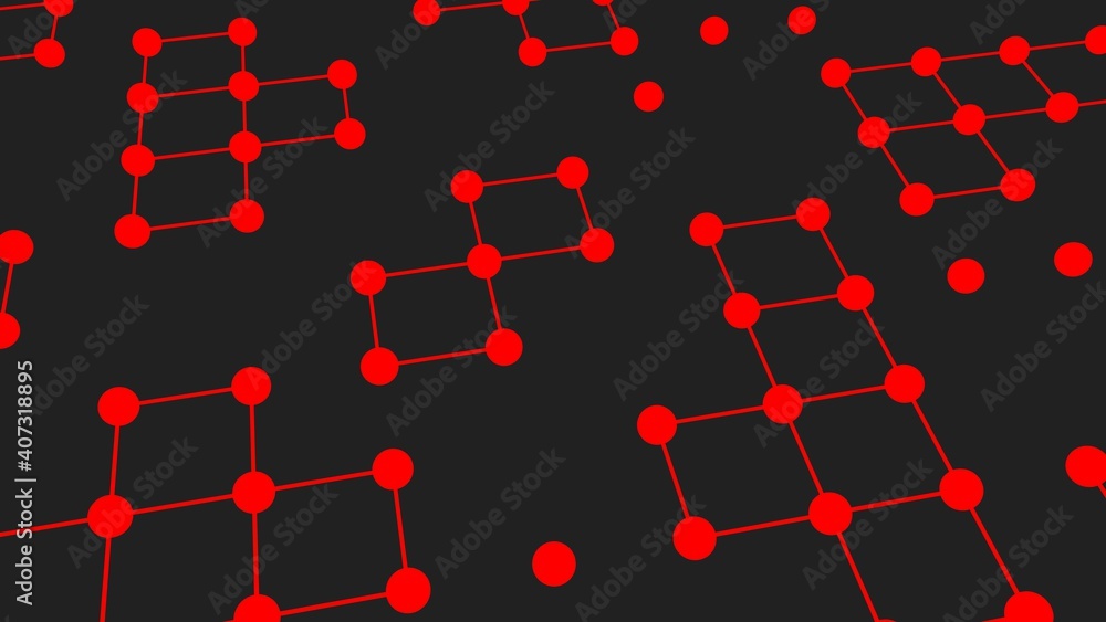 Poster gray-red abstraction from lines and dots. rendering.