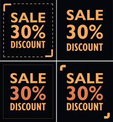 Set of sale 30% discount banner for business