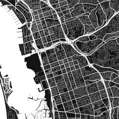 ChulaVista, UnitedStates dark vector art map