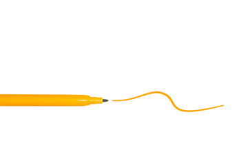 Top view of a gold marker on a white background.