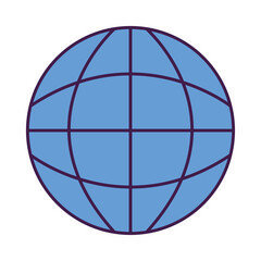 global sphere icon, flat style