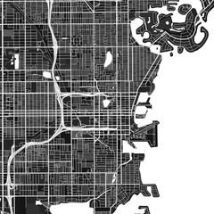 Fototapeta premium Norfolk, UnitedStates dark vector art map