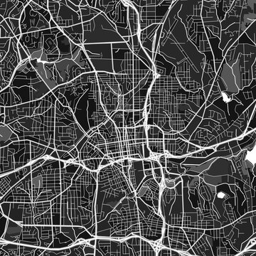 Winston-Salem, UnitedStates dark vector art map