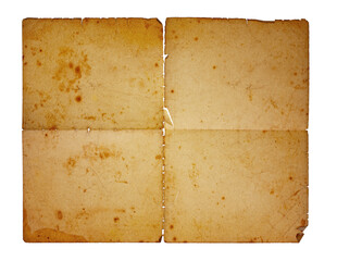 Real sheet of an vintage paper that is more than a hundred years old isolated on white. The piece...