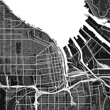 Tacoma, UnitedStates Dark Vector Art Map