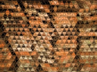 stack of traditional clay terracotta tiles patterns and 3D illustration triangular mosaic designs