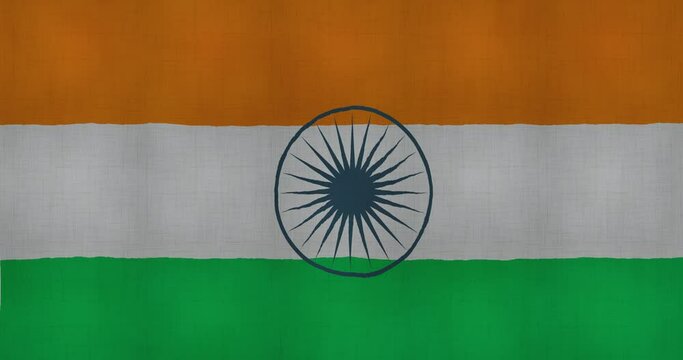 animation of the flag of India unfurling in the wind