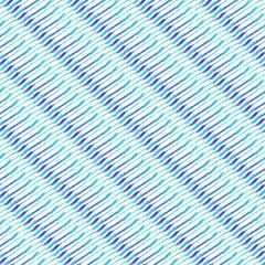 Azure blue white stripe linen texture background. Seamless ikat textile effect. Weathered dye pattern. Coastal cottage beach home decor. Modern marine fashion irregular line wavy repeat cotton cloth.
