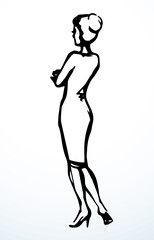 Pretty woman. Vector drawing sketch