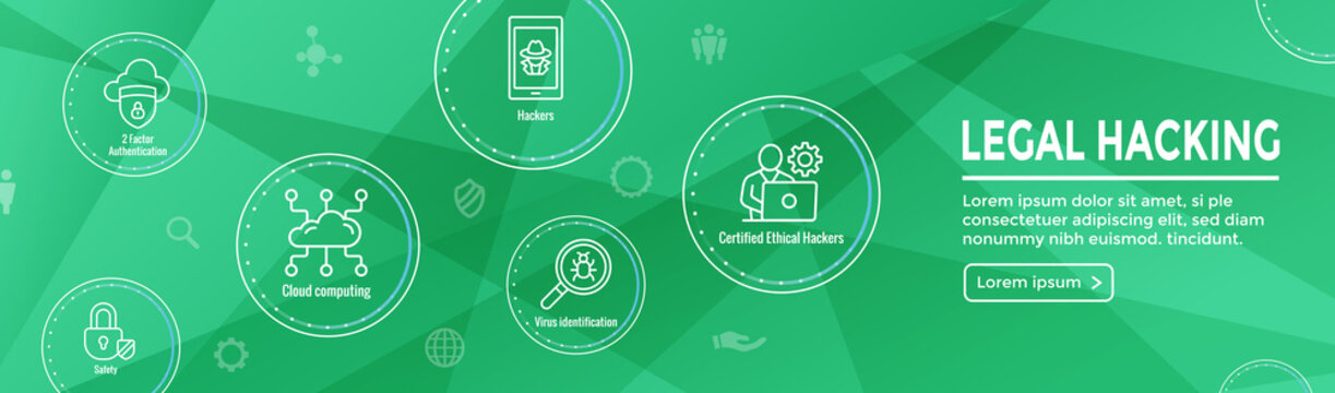 Certified Ethical Hacker - CEH - icon set & web header banner