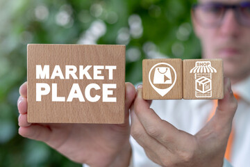 Modern Online Commerce and Electronic Retail Concept of Market Place.