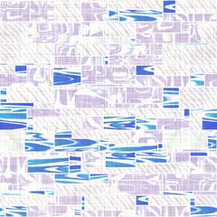 Azure blue glitch geo linen texture background. Seamless abstract textile effect. Distressed aqua water dye pattern. Coastal cottage beachhome decor. Modern marine sailor fashion repeat cotton cloth